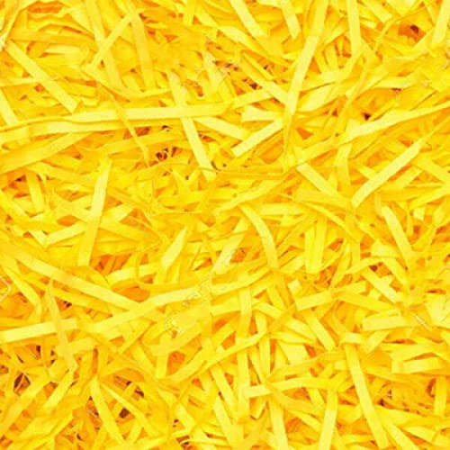 Luxury Coloured Kraft Shredded Paper-Hamper Packaging Gift Box Void Filler (Yellow, 500 gram)