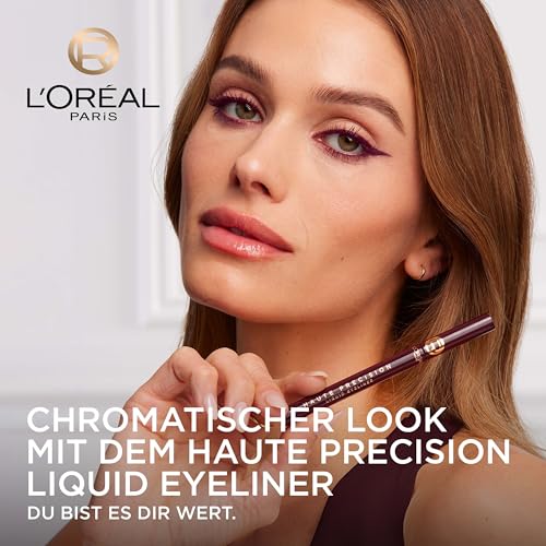 L'Oréal Paris Augen Make-up, Haute Precision Eyeliner für intensive Farbe & präzise Linien, Flüssiger Lidstrich-Stift… – Ansicht 3