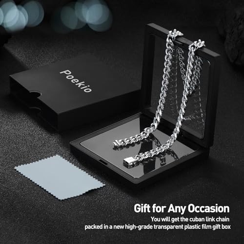 Cuban Link Chain for Men 9MM Silver Chain Necklace 316l Stainless Steel 925 Sterling Silver Filled4
