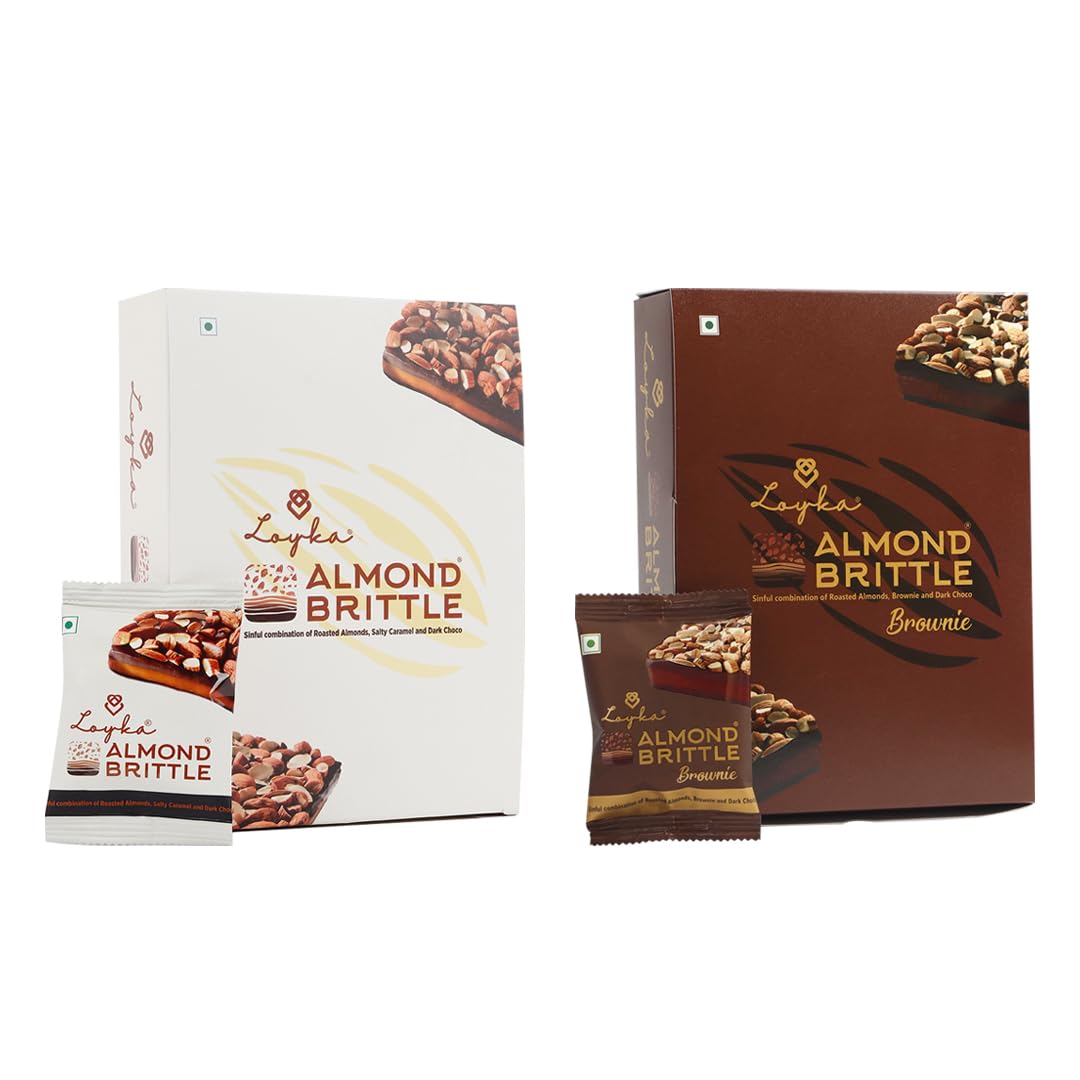 LOYKA Almond Brittle Combo-Classic(12 Pcs)&Brownie(12 Pcs) Any-Time Snack Choco&Nut Dryfruit Delicacy Roasted California Almonds(40%),Dark Choco,Salted Caramel,Crunchy Brownie Gift,408 Grams (B0C9WXF88G) Amazon Price History, Amazon Price Tracker
