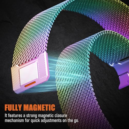 Image of BXUXOHS Milanese Loop for Apple Watch Bands for Men 42mm 41mm 40mm 38mm,Tactical Mecha Strap Military-Grade Design,Magnetic Mesh Metal Wristband for iWatch Series 11 /10 /9 /8 /7 /6 /5 /4 /3 SE /3 /2