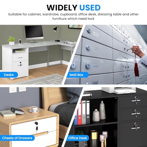 SDTC Tech Drawer Lock with Keys and Matching Screws for Cabinet/Wardrobe/Cupboard/Office Desk etc. (Cylinder Cam Length 22 mm) - Thumbnail 7