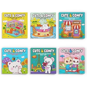 Capa do livro Coleção Cute & Comfy Extra - Kit com 6 Livros de Colorir Adulto