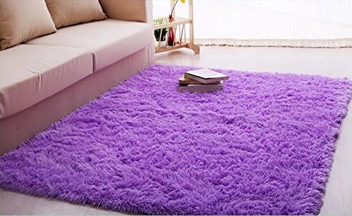 GiftParty Soft Indoor Modern Shag Area Rugs for Bedroom,Anti-Skid Shaggy Fur Rug for Dorm Living Room Kids Carpet Purple
