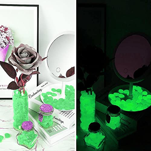 Muzero Glow In The Dark Pebbles, 200Pcs Green Glowing Rocks Luminous Stone For Fish Tank, Garden Yard, Path Patio Aquariums Rocks Decor Light Up Rocks #TOP4