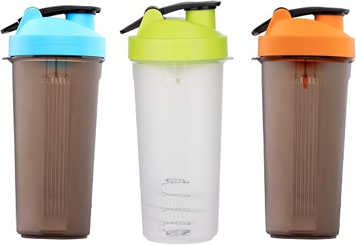 SAND DUNE Set of 3, 900 ml Each Blue, Yellow, Red Unbreakable Shaker/Sipper Pet Bottle, 100% Leakproof, BPA-Free Blender B...