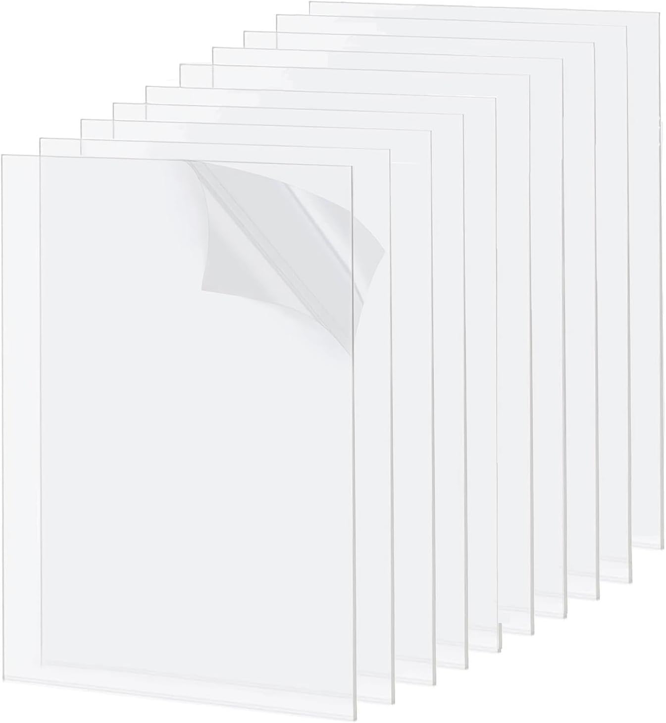 10 Pack 3.93x5.9 Clear Acrylic Sheet 1mm Thick, Clear Plexiglass Sheet 10x15cm, Plastic Plexiglass Board Acrylic Board for Wall Crafts Glass Picture Frame DIY Projects Signs and Painting