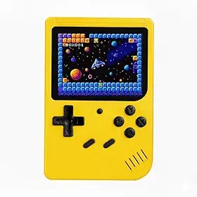 Vídeo Game Portátil Retro com Tela Colorida Console Compacto com Jogos Integrados Infantil e Adulto (Amarelo)