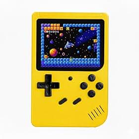 Vídeo Game Portátil Retro com Tela Colorida Console Compacto com Jogos Integrados Infantil e Adulto (Amarelo)