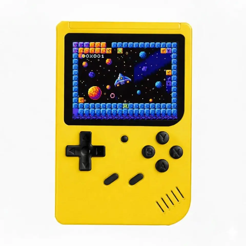 Vídeo Game Portátil Retro com Tela Colorida Console Compacto com Jogos Integrados Infantil e Adulto (Amarelo)