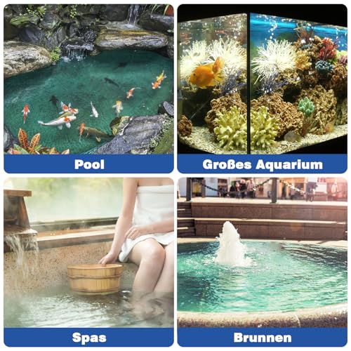 VHUTOU Pool Teleskopstange Aluminium, Poolstange mit EZ Clip einstellbar Stange 5-teilig Poolstange zur Poolreinigung(Silber)