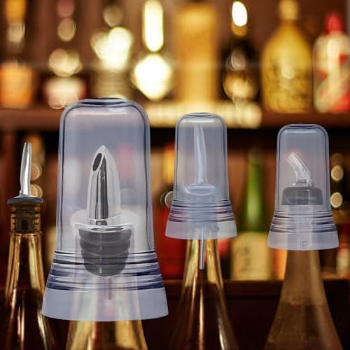 Esatto Pour Spout Covers - Translucent Liquor Bottle Toppers, Universal Bottle Pour Dispenser, Liquor Bottle Covers Bottle Cover Dust for Home Kitchen Tools Supplies by Esatto - Used condition - Image 5