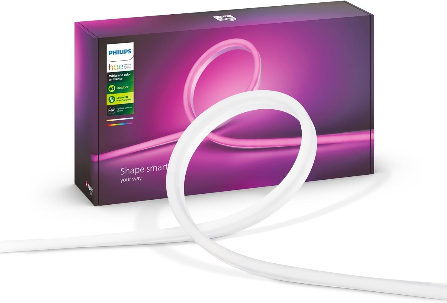 Philips Hue Outdoor, Ruban LED, Éclairage Extérieur Connecté, 5m