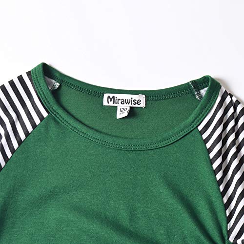 Image of Mirawise Girls Casual Long Short Shirts Tunic Tops Tee Shirt T-Shirts Side Tie Blouse 4-13 Years