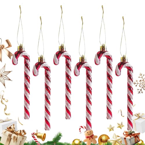 6 Stück Zuckerstangen Deko,Weihnachtsbaumschmuck,Zuckerstangen zum...