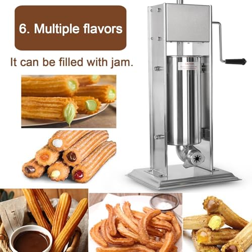 Machine à churro, équipement de cuisine robuste en acier inoxydable pour churros espagnols, 4 buses, capacité de 5 l