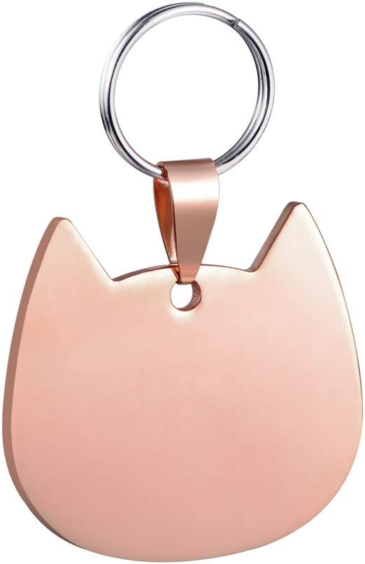 Stainless Steel Pet ID Tags Dog & Cat Tags Personalized & Engraved Custom Identification Tag Engraved Front & Back Dog Collar Tag Cat Shape
