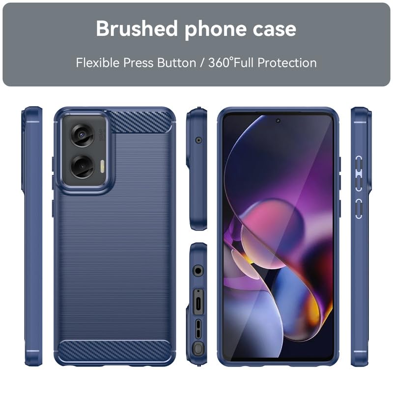 Image of Hybrid Carbon Fiber Back Case for Moto G Stylus 5G 2024 (Blue)