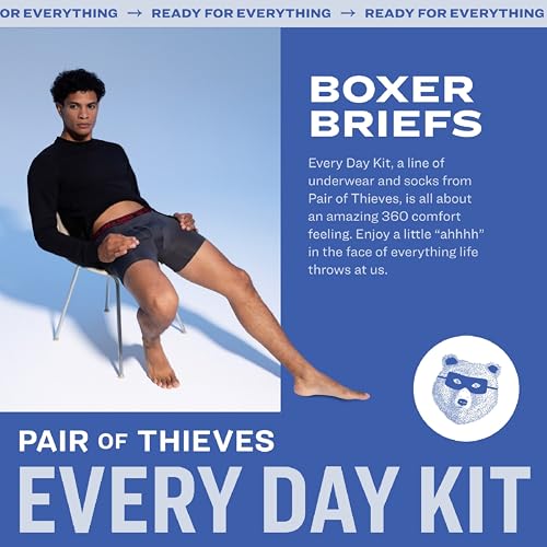 Pair of Thieves 4 Pack Mens Boxer Briefs - Soft, Stretchy, Moisture-Wicking Underwear for Men - All-Day Comfort and Support2