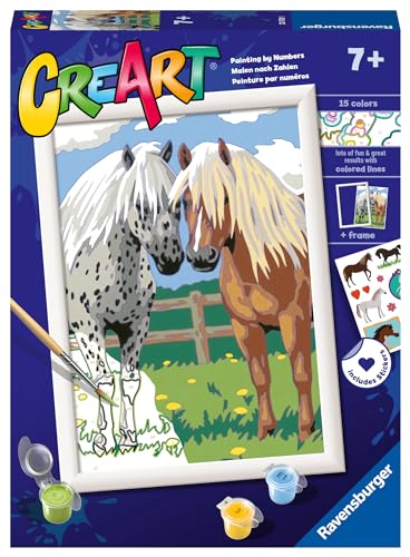 Ravensburger - CreArt Coppia Cavalli, Kit dipingere con i numeri 7+ anni