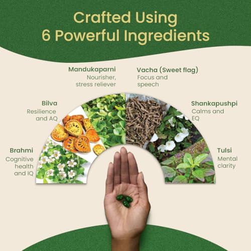 Image of Kerala Ayurveda Brahmi Pearls | Ayurvedic Brain Tonic & Memory Booster with Brahmi for Focus, Mental Clarity & Stress Relief | Ghee-Based Brain Wellness | 40 Capsules (Pack of 2)