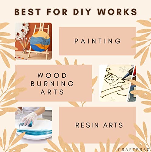 Image of Square MDF Boards for Art and Craft 8 inch-3.5mm Pine Wood Board Unfinished Round MDF Cutouts for Art and Craft for Resin Art, Mandala Art, Pyrography, Painting (8x8 Inch, 5)