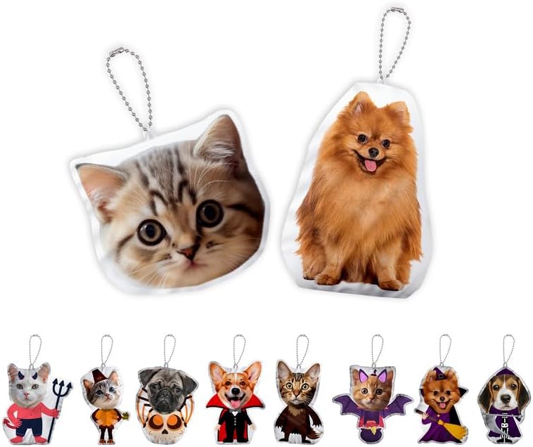 TESFANS Llavero personalizado con fotos divertidas, llavero personalizado para cara o foto, cumpleaños, Acción de Gracias, Navidad para él o ella