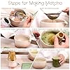 HUSHHAVN Matcha Whisk Set, Ceramic Matcha Set Includes Bowl & Holder, Bamboo Whisk (Chasen), Scoop, Spoon and Sifter, 6PCS Matcha Kit Covers Everything Needed for Making Matcha (Pink) #5