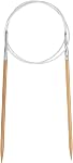 HARFINGTON Taille US 8 (5mm) Aiguille de tricot circulaire en bambou 32 Aiguille ronde en bois de pouce pour les projets faits à la main DIY Chandails à tricoter Chaussettes Chapeaux Chandail
