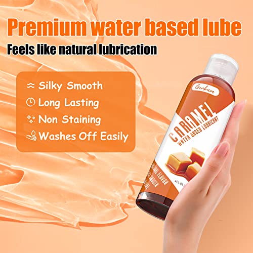 4 Fl.oz. Water Based Caramel Flavored Lubricant, Sugar-Free Natural Personal Lube For Massage, Long Lasting Silky Smooth Lubrication #TOP3