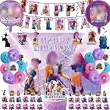 51 pièces Kit de décoration d'anniversaire style anime, Bannière, Fond, Ballons d'annivers...