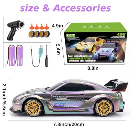 Image of 1:24 Scale RC Car with 2.4GHz, 4WD High Speed Remote Control Drift Car