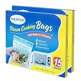 WRAPOK Microwave Steamer Bags 30 Pack Zip Steam Vegetable Cooking Bag for Potatoes Meat, 7.9 X 8.7 Inches