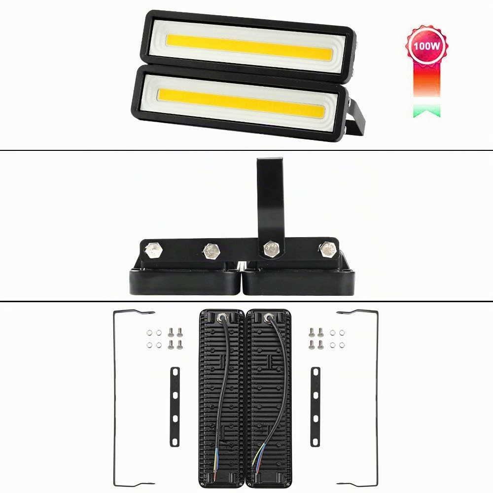 Yexati Lotto di 2 Outdoor Faretto LED da Esterno 50W 4000LM, Faro LED Outdoor IP66 Impermeabile, 5000K Bianco Freddo Illuminazione per Terrazza, Giardino, Cortile, Parco, Garage