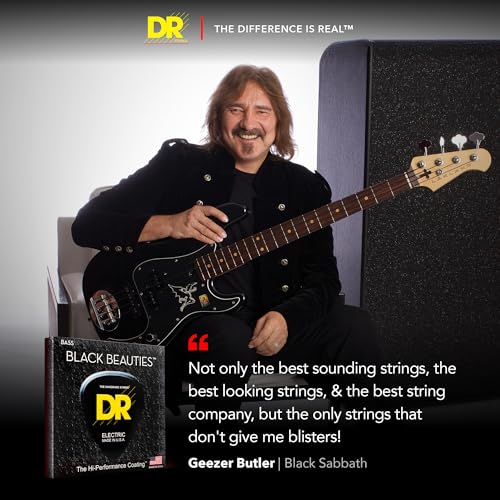 DR Strings Beauties-Black Coated Steel 6 Bass Guitar Strings, 30-125 Gauge, Round Core (BKB6-30) by DR Strings - Image 3