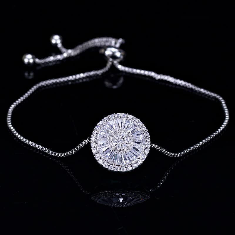 Bracelet ajustable vert jonc résistant au ternissement, cristaux ronds