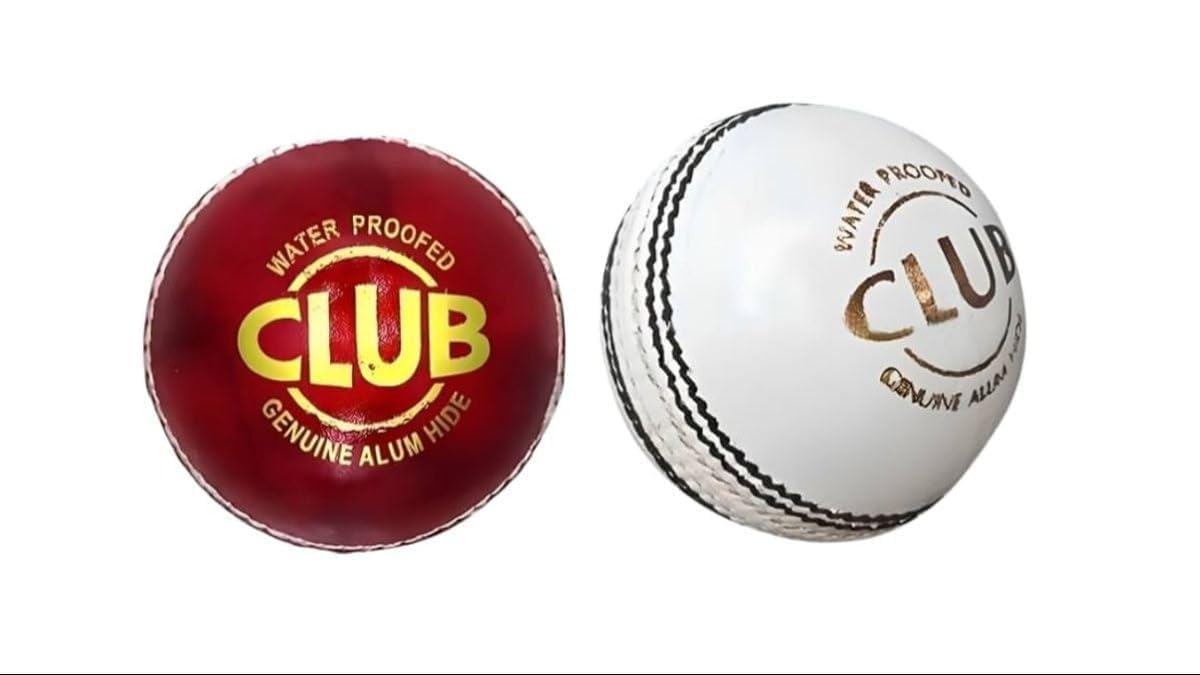Akshay Sports Club Leather Cricket Ball - Two Piece Club Size Match Practice Ball - Red/White - 156g-picture-32