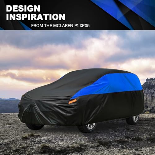 Image of GUNHYI Ford Car Cover Custom Fit Ford Bronco Sport /Bronco 2 Door 2dr Waterproof All Weather, Lightweight Full Exterior Cover for Automobiles Outdoor Sun UV Rain Dust Snow Wind Protection.