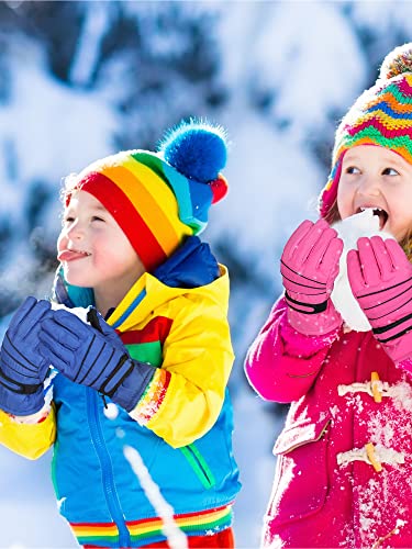 Geyoga 4 Pairs Winter Kids Ski Gloves Boys Girls Windproof Waterproof Warm Snow Gloves for Children Toddler Snowboard2