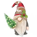 PARTY KNIGHT Gnome Christmas Decorations, Chrismtas Gnome Home Decoration Indoor, Hand Made Christmas Gnome with Lights, Great for Christmas Fireplace or Table Decoration