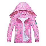 mumrap Lightweight Toddler Girls Rain Jacket，Kids Raincoat With Detachable Hood Waterproof Windbrea