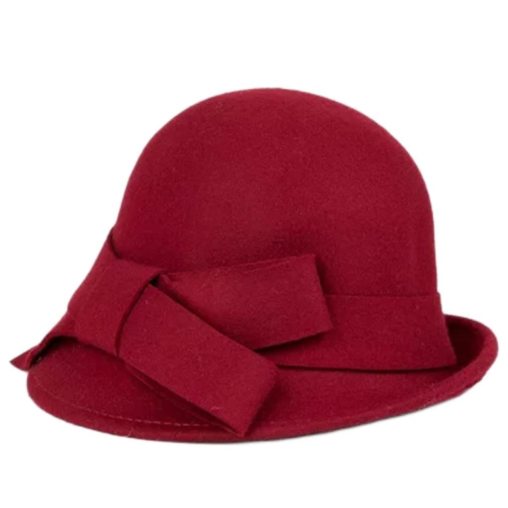 Cappello Stile Elegante Cappello a Secchiello Cappello da Donna con Nodo a Fiocco Autunno Inverno Cappelli a Bombetta Trilby