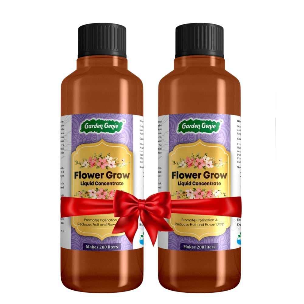 Garden Genie Flower Grow Liquid Concentrate - Organic Flower Growth Booster Fertilizer to Spray on All Flowering Plants for Flower Blooming | Makes 200 Liters in 200ml (200ml Each) (B0BR42ZCRZ) Amazon Price History, Amazon Price Tracker