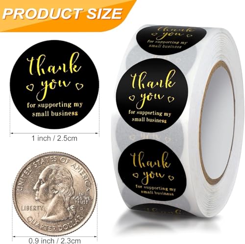 Image of 1000pcs Watercolor Thank You Stickers, Round Thank You Adhesive Sticker for Small Business Wedding Supplies Packing Stickers Gift Wrap (2, Thank You for My Small Business)