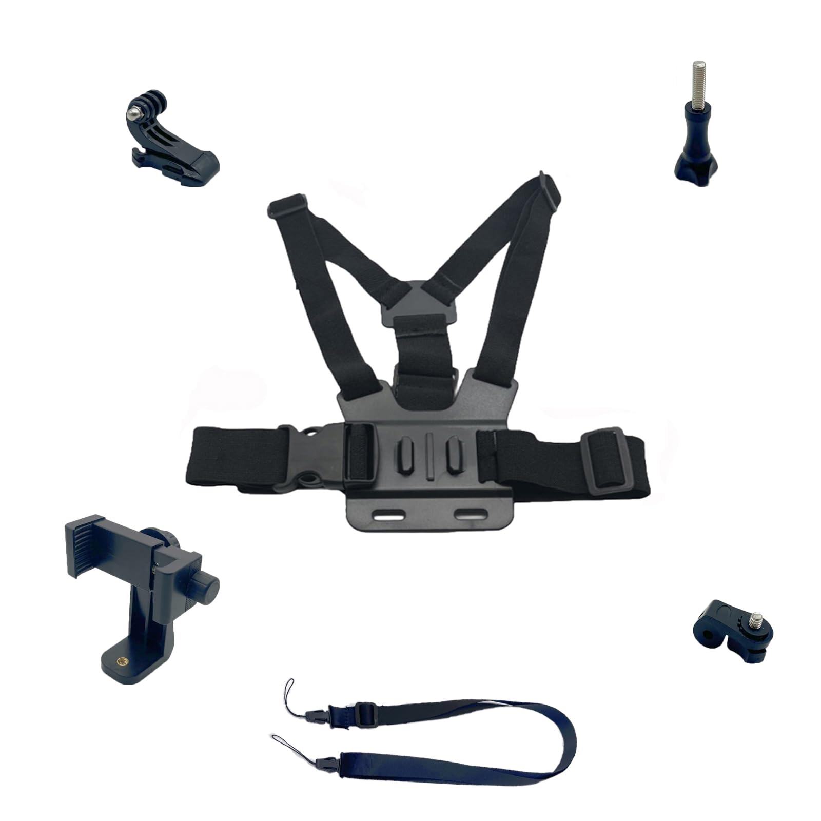 Soporte Movil Pecho, Pechera para Grabar con el Movil, Arnés Montaje de Correa, Cinturón Compatible con Gopro Hero 10 Hero 9 Cámara,para Escalar, Andar en Bicicleta, Caminar (Cuerda Antideslizante)