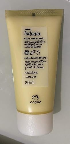 natura - Creme Para o Corpo com Nutrição Prebiótica Macadâmia 80 Ml - Crema Corporal Macadamia 2.82 Oz