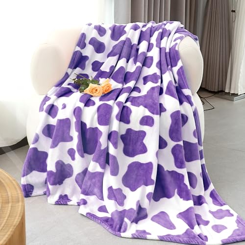 Image of Purple Blanket Small Lightweight Soft Cozy Kids Lavender Throw Blanket Cute Purple Stuff Bedroom Decor for Toddlers Teens Girls Women