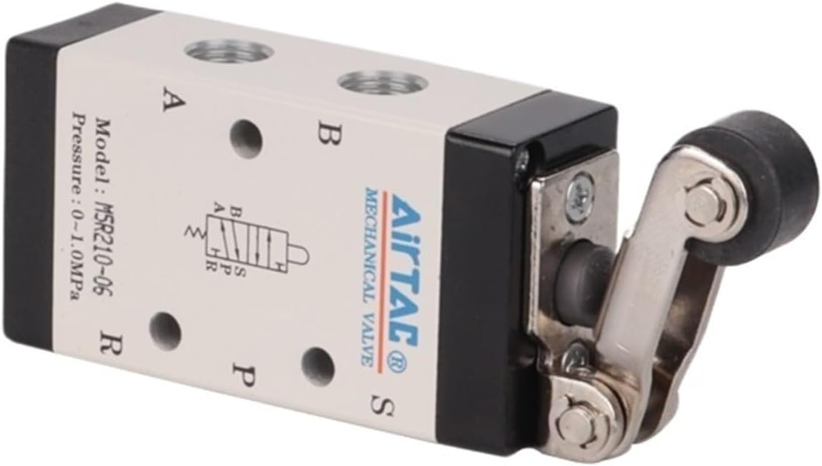 1PCS Mechanical Valve Switch M5R110/M5R210 Pneumatic 5/2 Way Control Valves M5R Sereis Roller Type(M5R210,08)