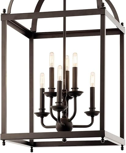 Miniatura 5 de KICHLER Larkin 36.25" - Colgante de 6 luces en negro Negro -,Bronce antiguo,cepillado níquel