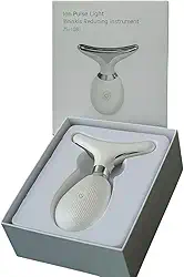 Massageador Facial LED com 3 Funções EMS Aquecimento Vibração Lifting Reduz Rugas Linhas de Expressão e Papada Portátil Recarregável